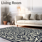 Elaborate Floral Symmetry Design Rug