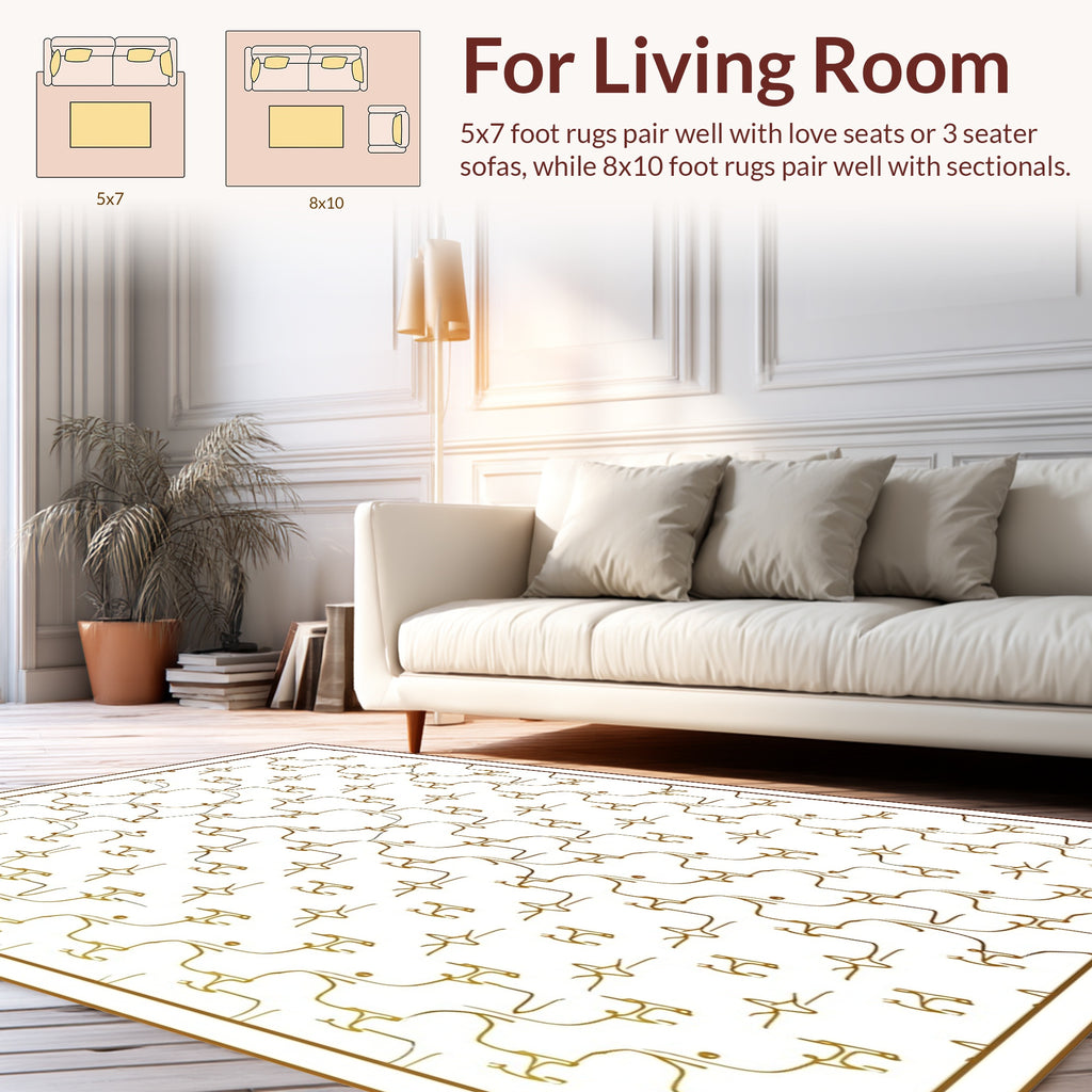 Ethnic Stamped Abstract Figures Rug