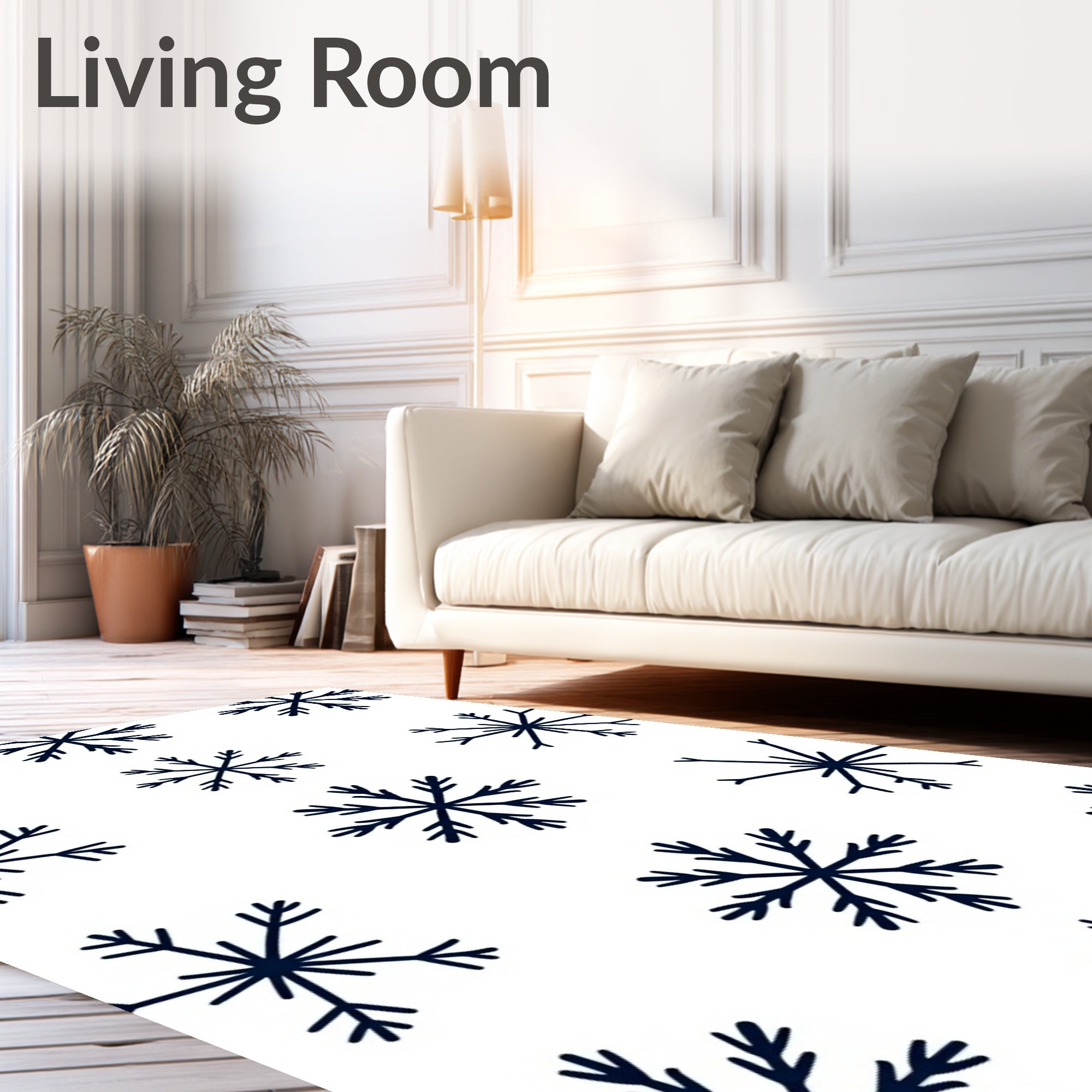 Winter Snowflake Pattern Design Rug