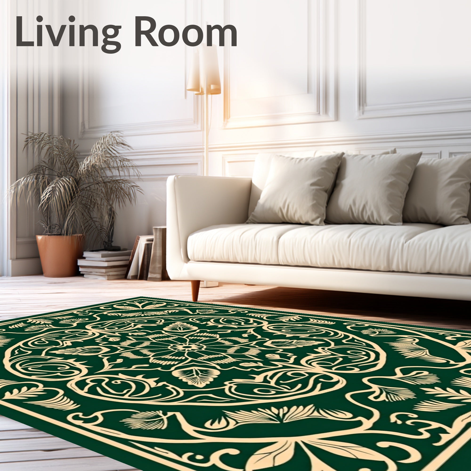 Elegant Flourish Intricate Floral Design Rug