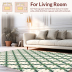 Green Geometric Lattice Pattern Rug
