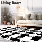 Classic Houndstooth Patterned Design Rug