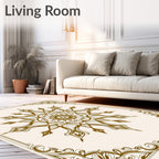 Ornate Floral Medallion Pattern Rug