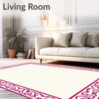 Elegant Floral Scrollwork Border Design Rug