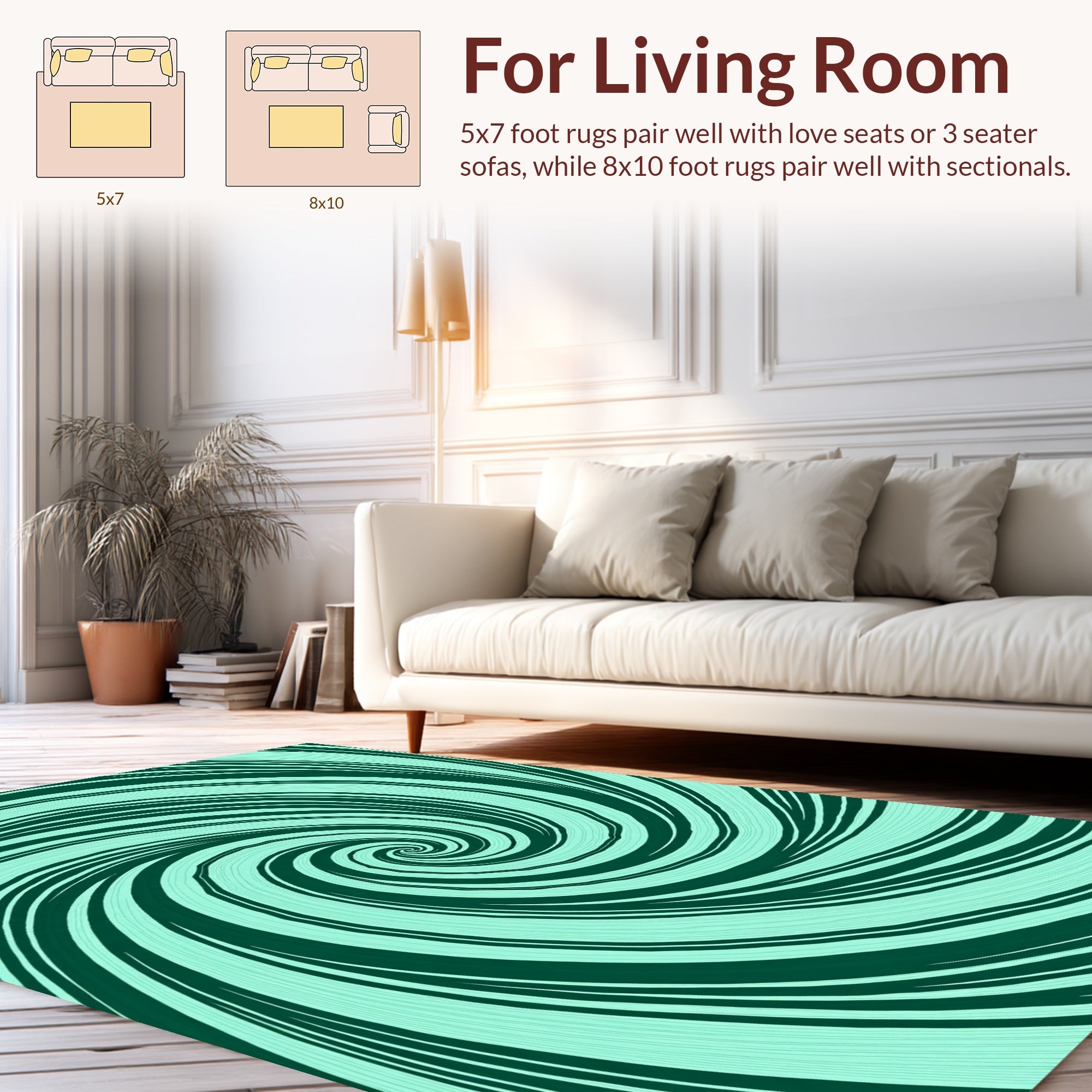 Deep Sea Swirl Pattern Rug