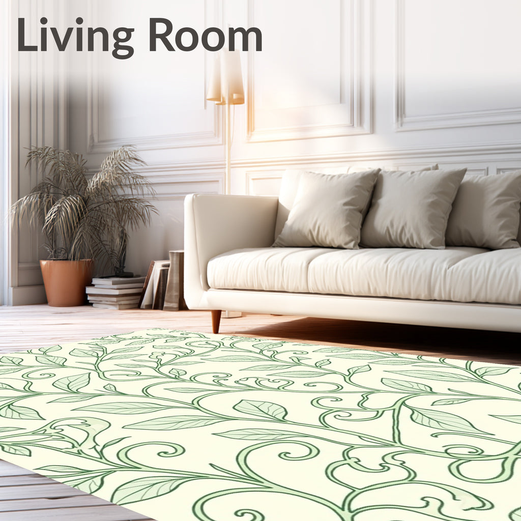 Green Leafy Vine Pattern Rug