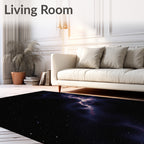 Cosmic Nebula Swirl With Stars Rug