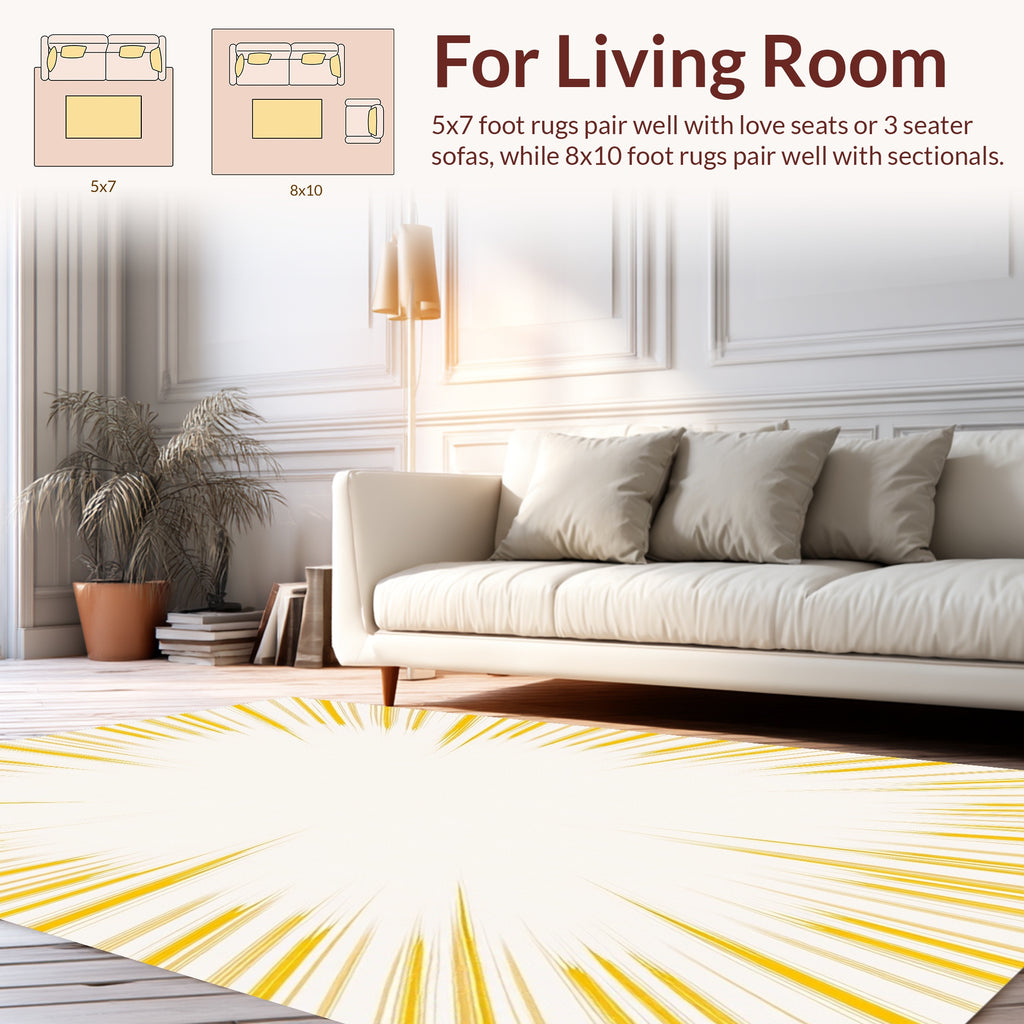 Radiant Yellow Burst Patterned Rug
