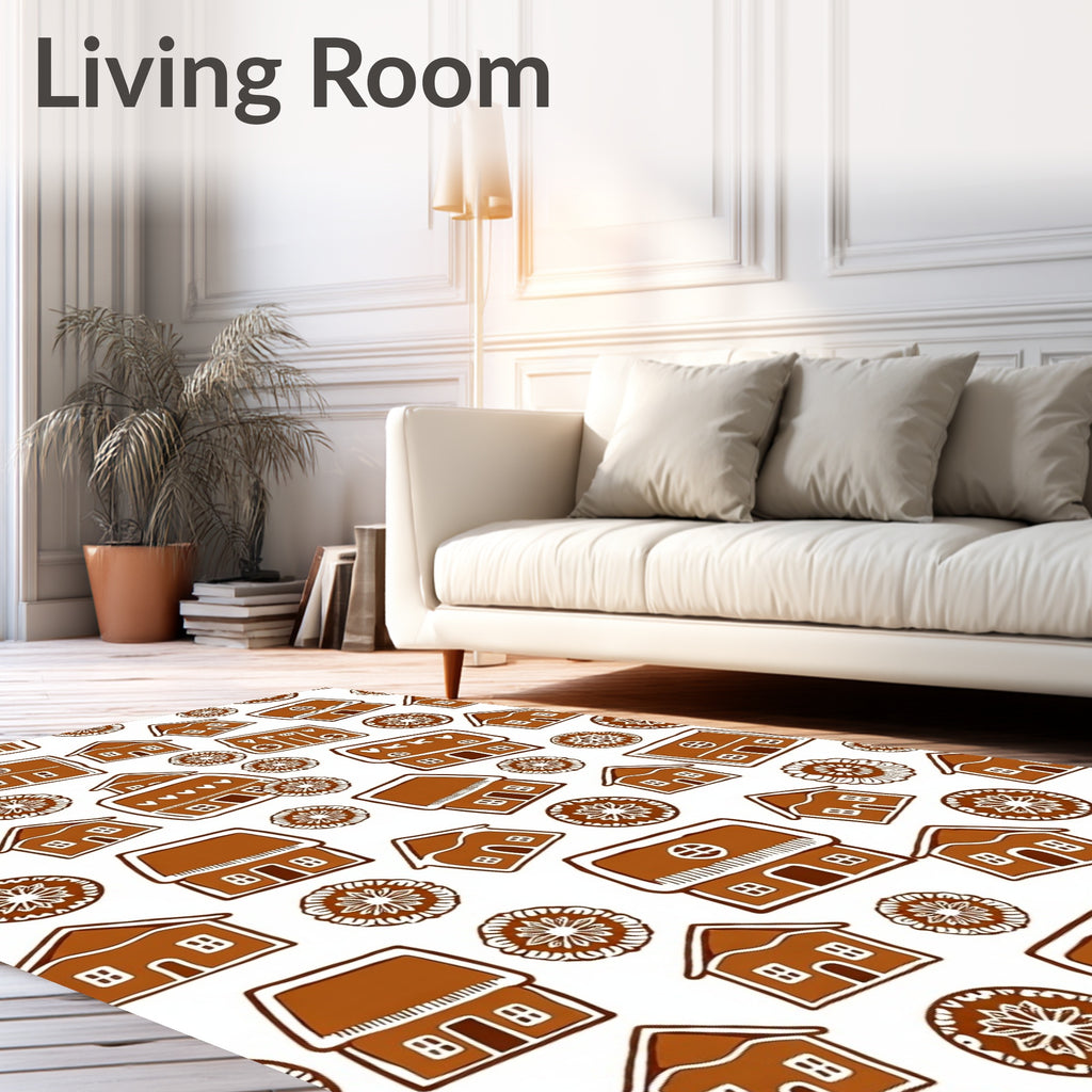 Gingerbread House Star Pattern Design Rug
