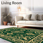 Emerald Green Golden Vine Manor Rug