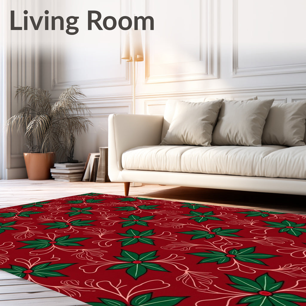 Festive Floral Vine Pattern Rug