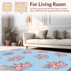 Pink Purple Crown Patterned Design Rug
