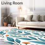 Colorful Floral Leaf Pattern Design Rug