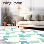 Abstract Geometric Pattern Aqua Mint Rug