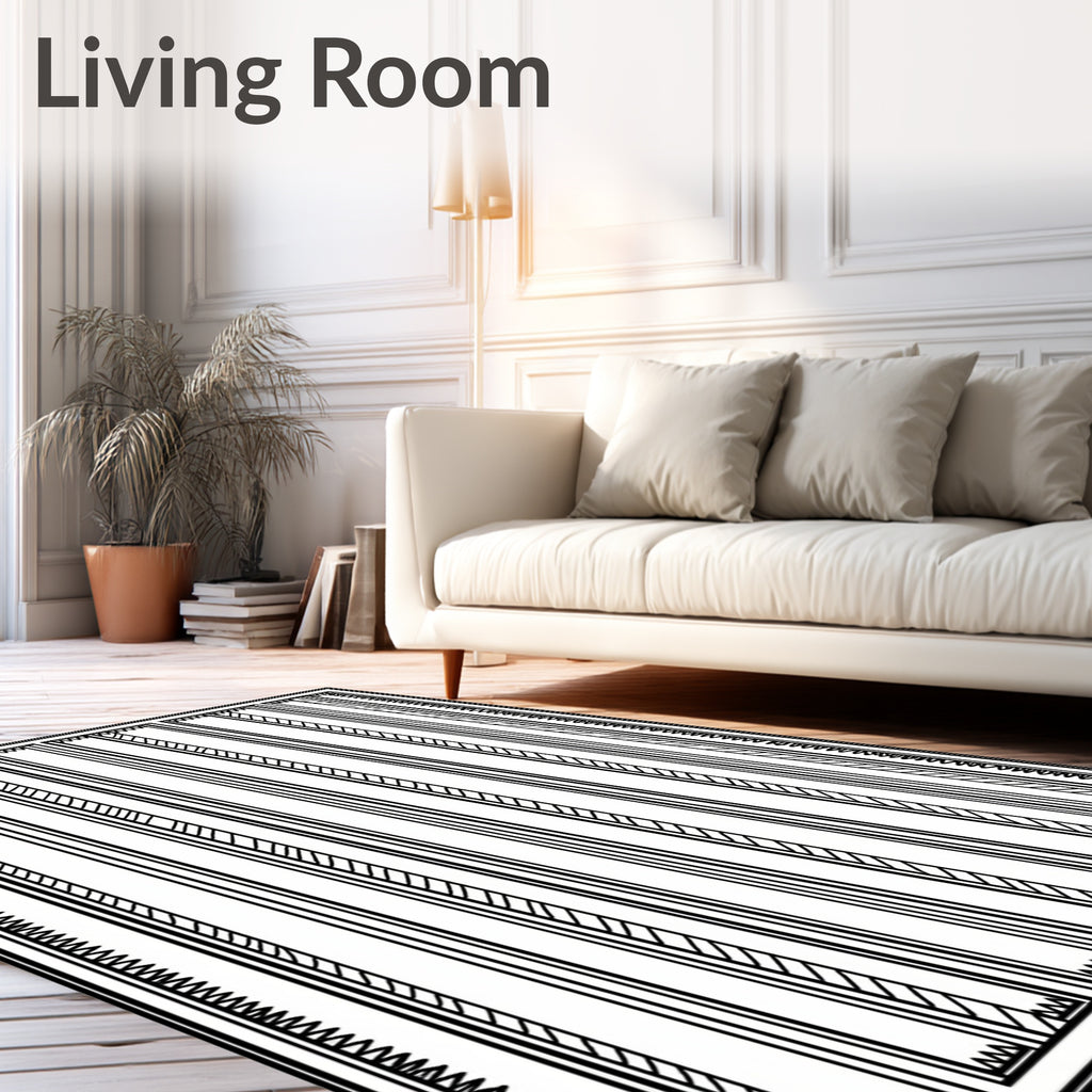 Minimalist Striped Geometric Pattern Rug