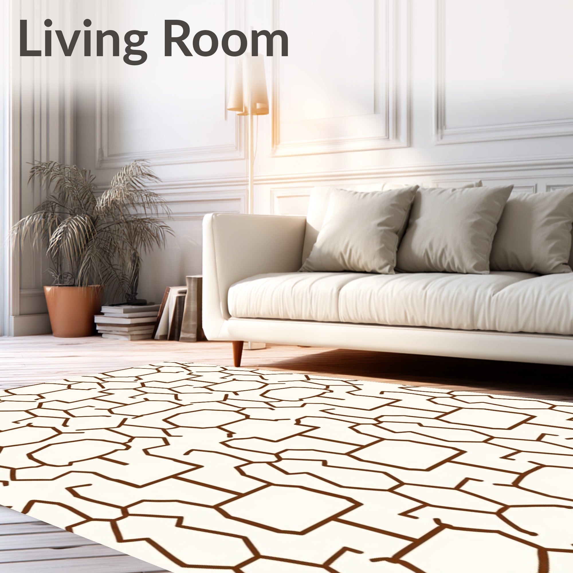 Abstract Geometric Branching Pattern Rug