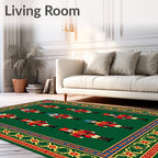 Nutcracker Soldier Pattern Border Rug