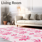 Bold Floral Pink Abstract Pattern Rug