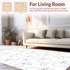 Minimalist Line Art Botanical Pattern Rug