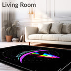 Mysterious Cosmic Rainbow Geometric Pattern Rug