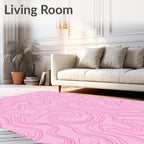 Pink Swirl Abstract Lines Design Rug