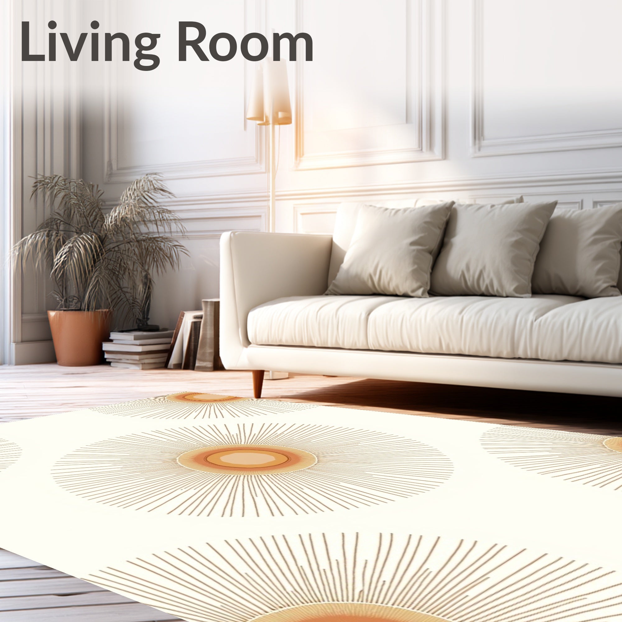Minimalist Sun Burst Pattern Rug