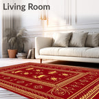 Gold Deer Star Ethnic Design Rug
