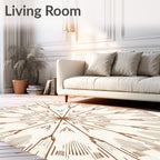 Radial Starburst Pattern with Lines Rug
