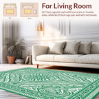 Green Intricate Sunburst Pattern Rug
