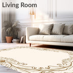 Ornate Floral Scrollwork Frame Rug