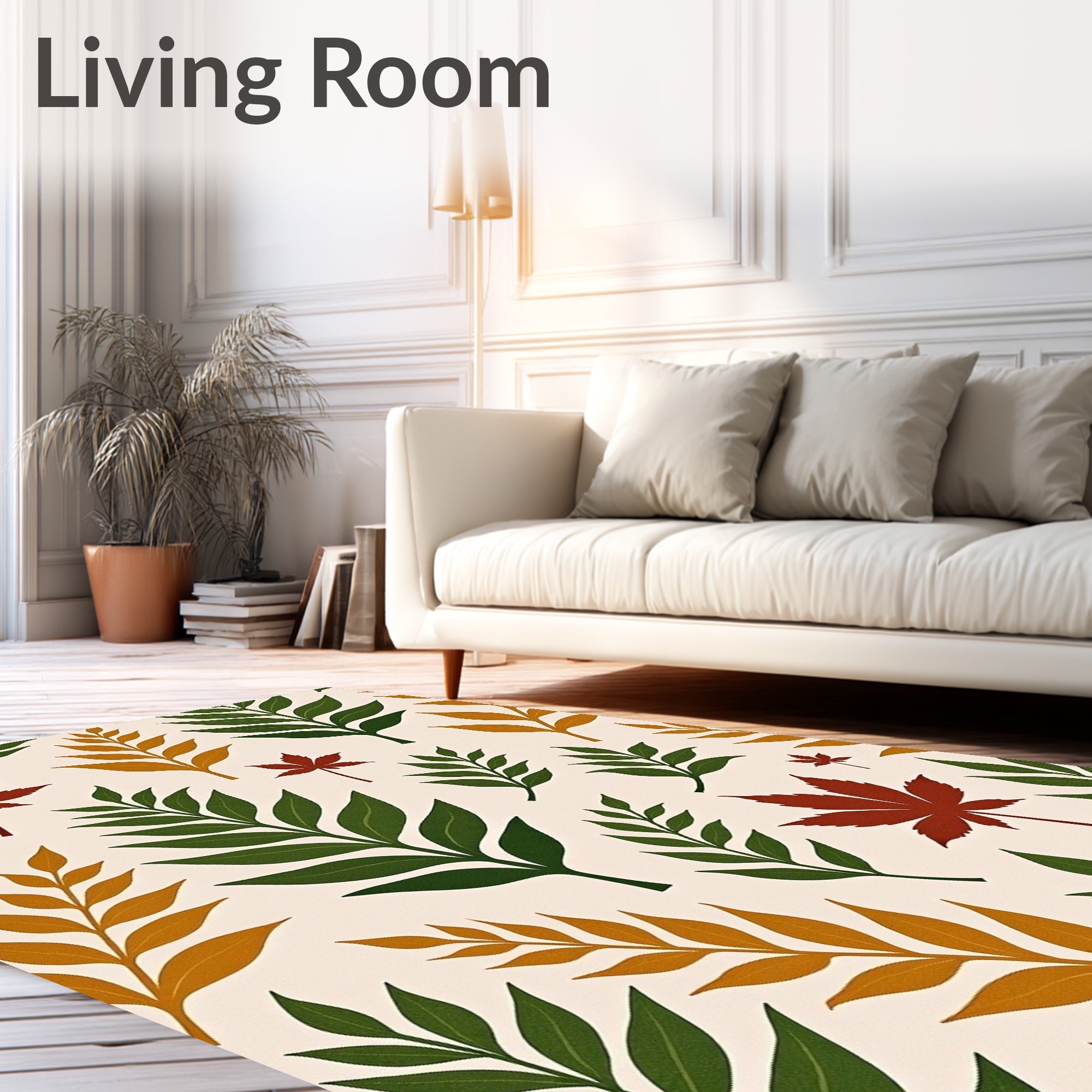 Autumn Leaf Patterned Design Rug