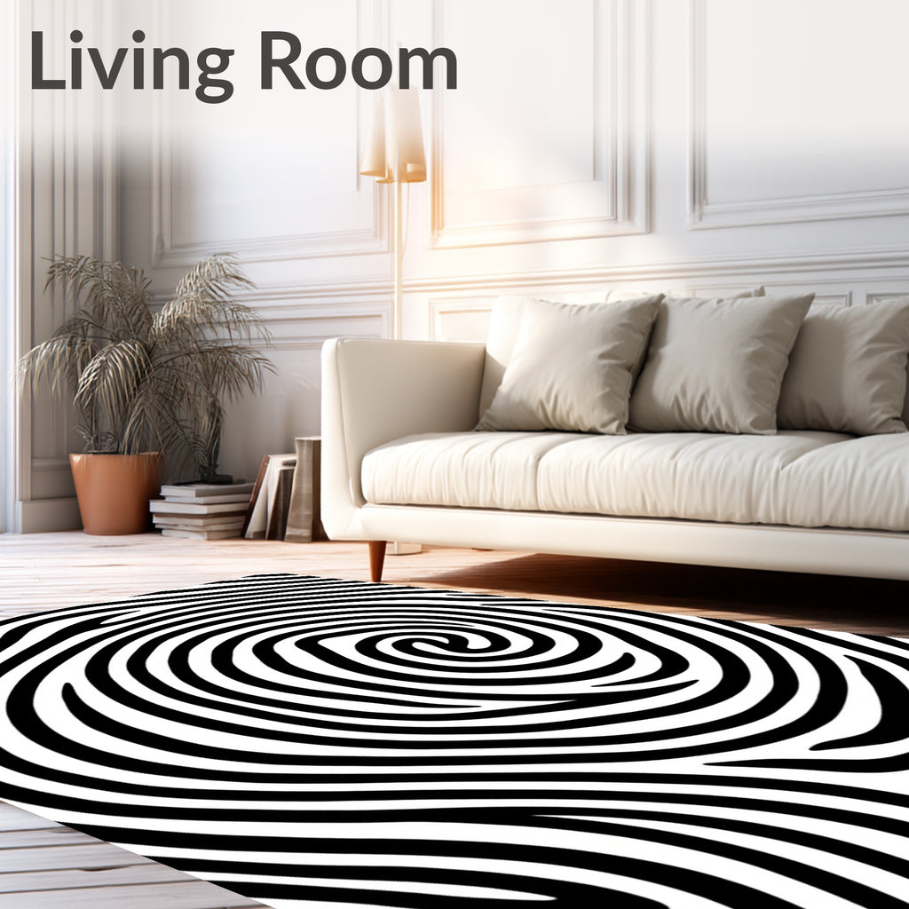 Monochromatic Swirl Pattern Design Rug