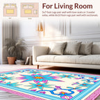 Abstract Floral Starburst Pattern Rug