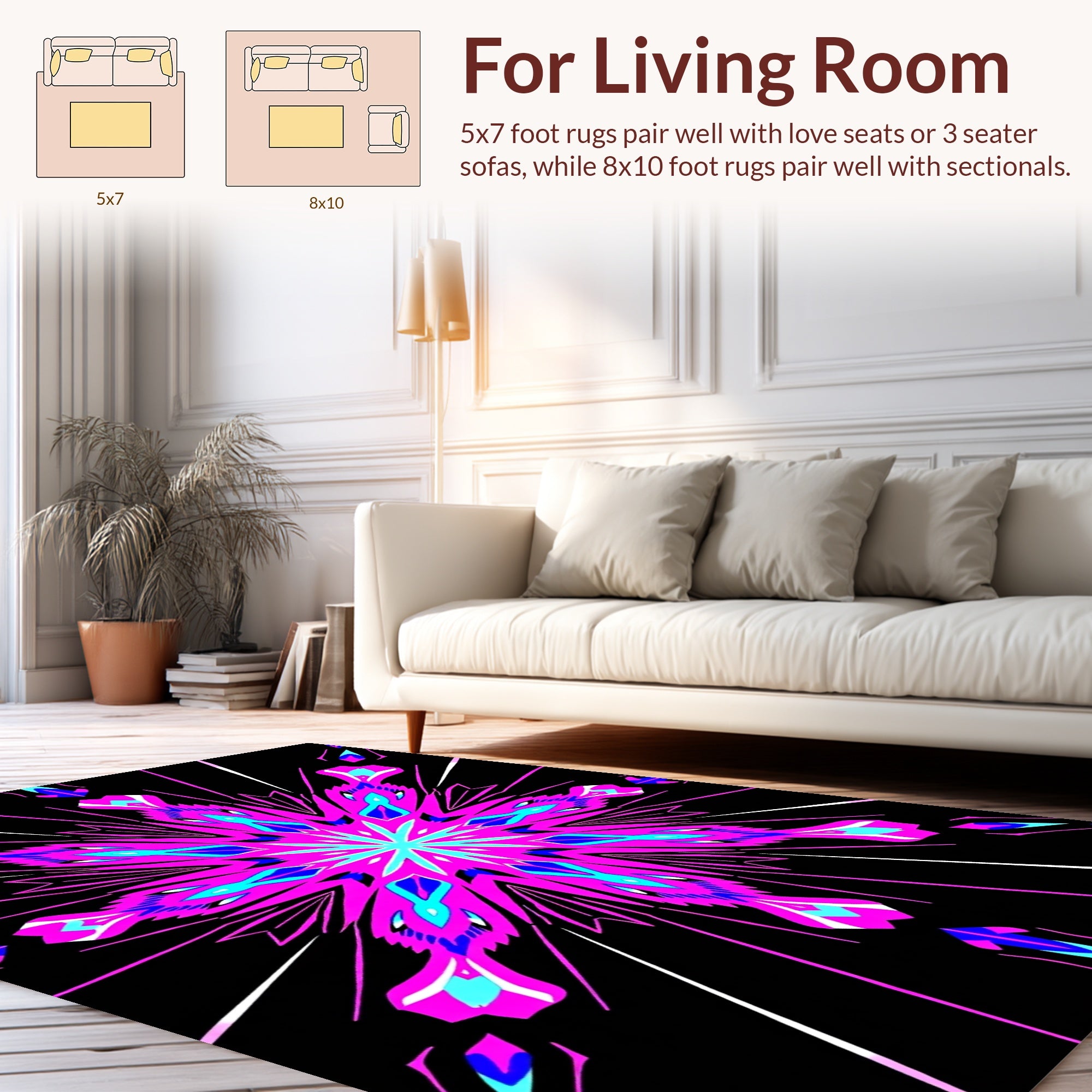 Vibrant Geometric Starburst Pattern Rug