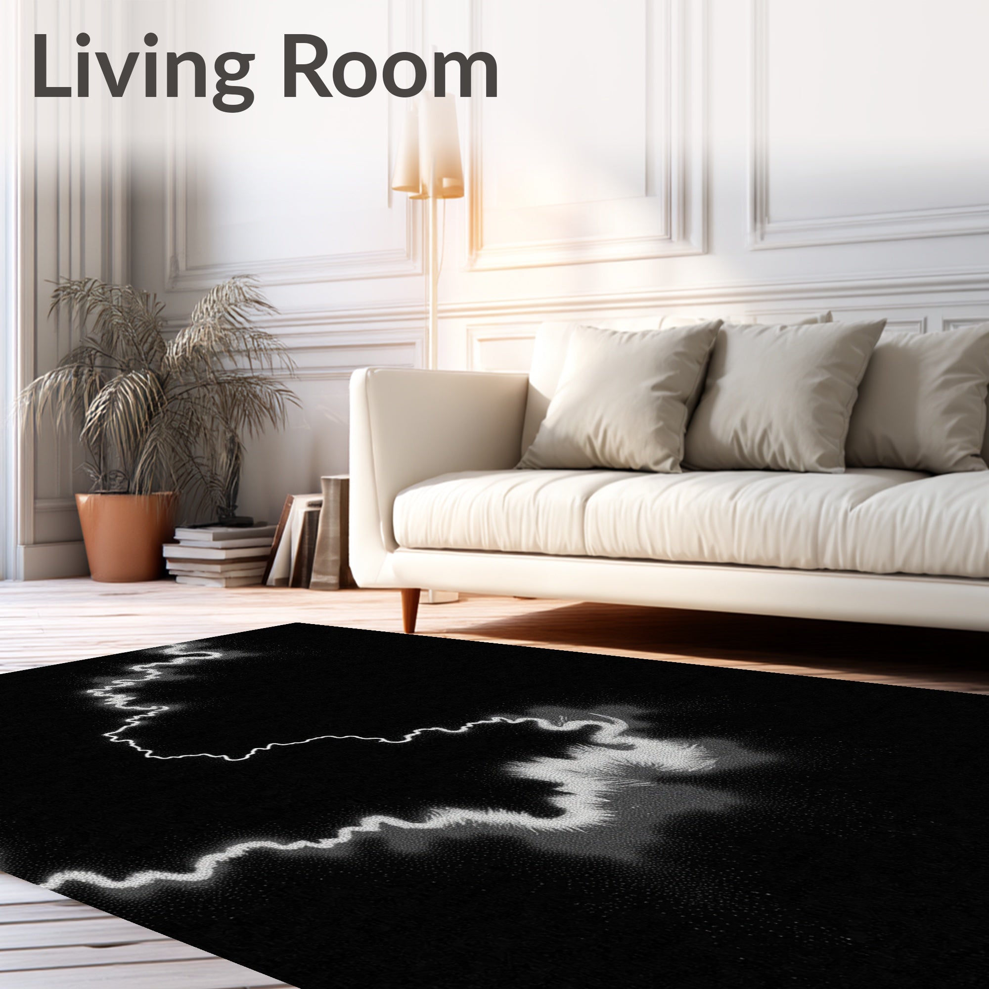 Dramatic Lightning Abstract Contemporary Rug