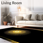 Radiant Sunburst Geometric Art Design Rug