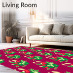 Festive Red Berry Potted Plant Rug
