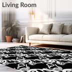 Abstract Black White Op Art Pattern Rug