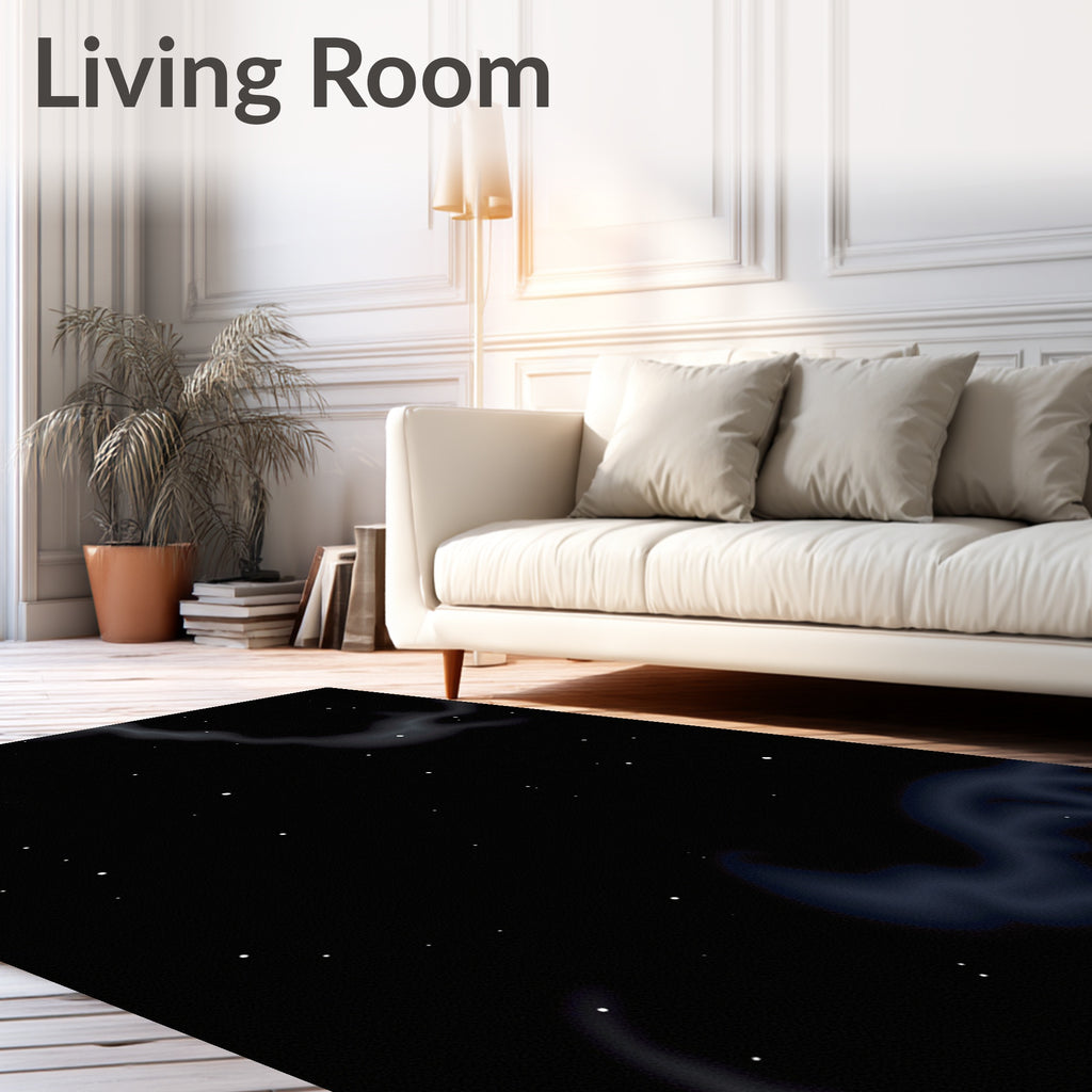 Celestial Night Sky Swirls Rug