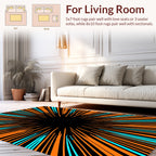 Orange Teal Burst Pattern Rug