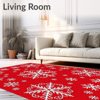 Festive Winter Snowflake Pattern Rug