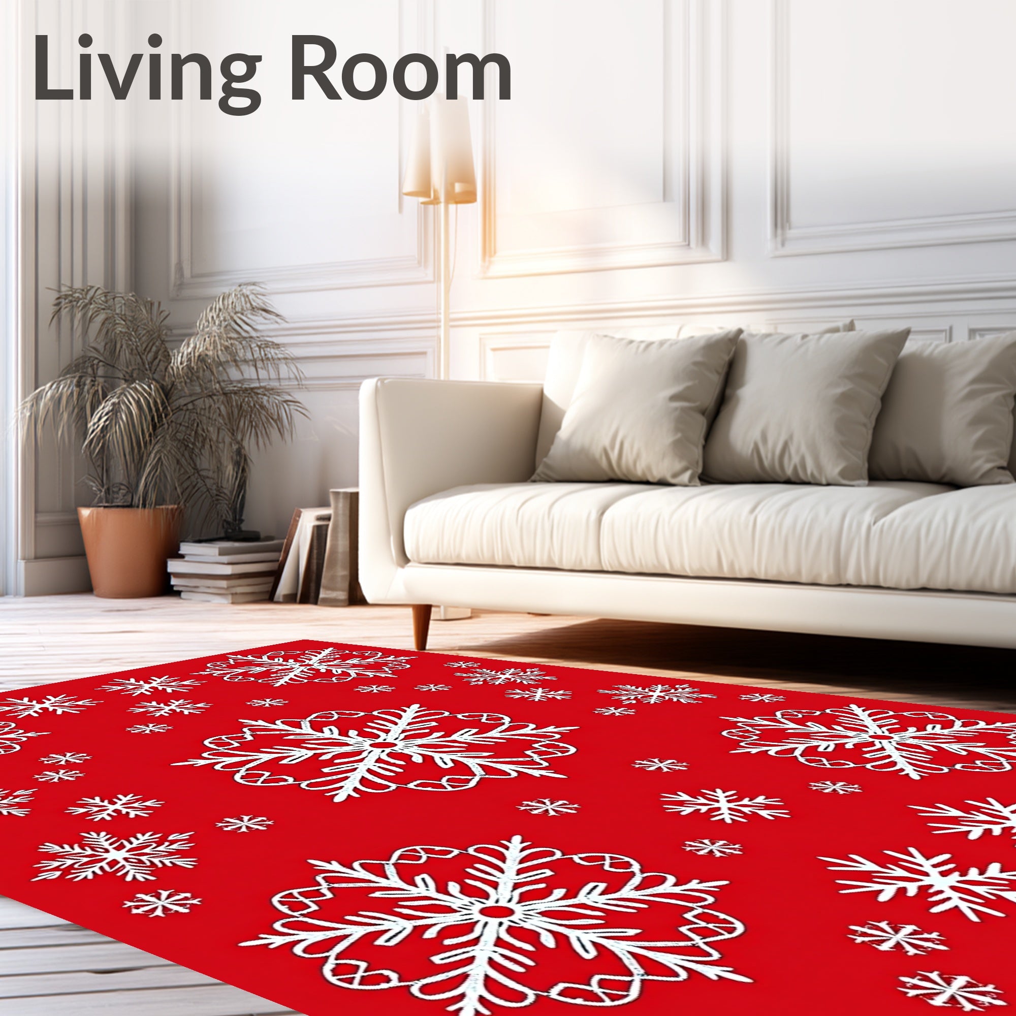 Festive Winter Snowflake Pattern Rug