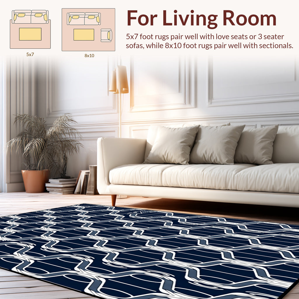 Art Deco Lattice Pattern Design Rug