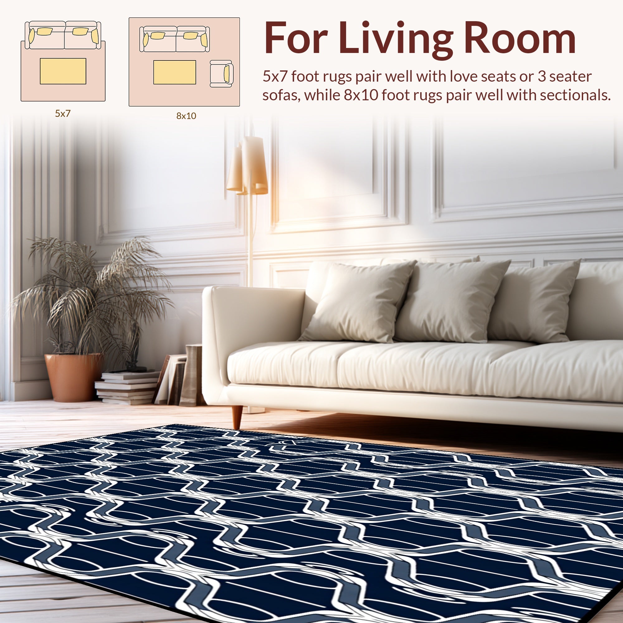 Art Deco Lattice Pattern Design Rug