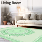 Mandala Floral Green Ornate Rug