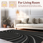 Monochromatic Swirl Stripe Pattern Rug