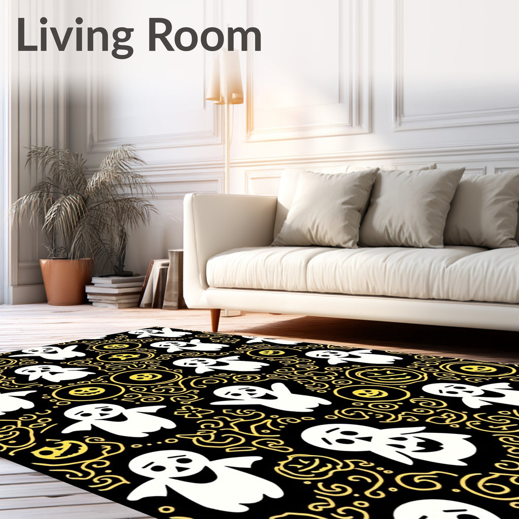 Spooky Ghosts Jack-o-Lanterns Pattern Rug