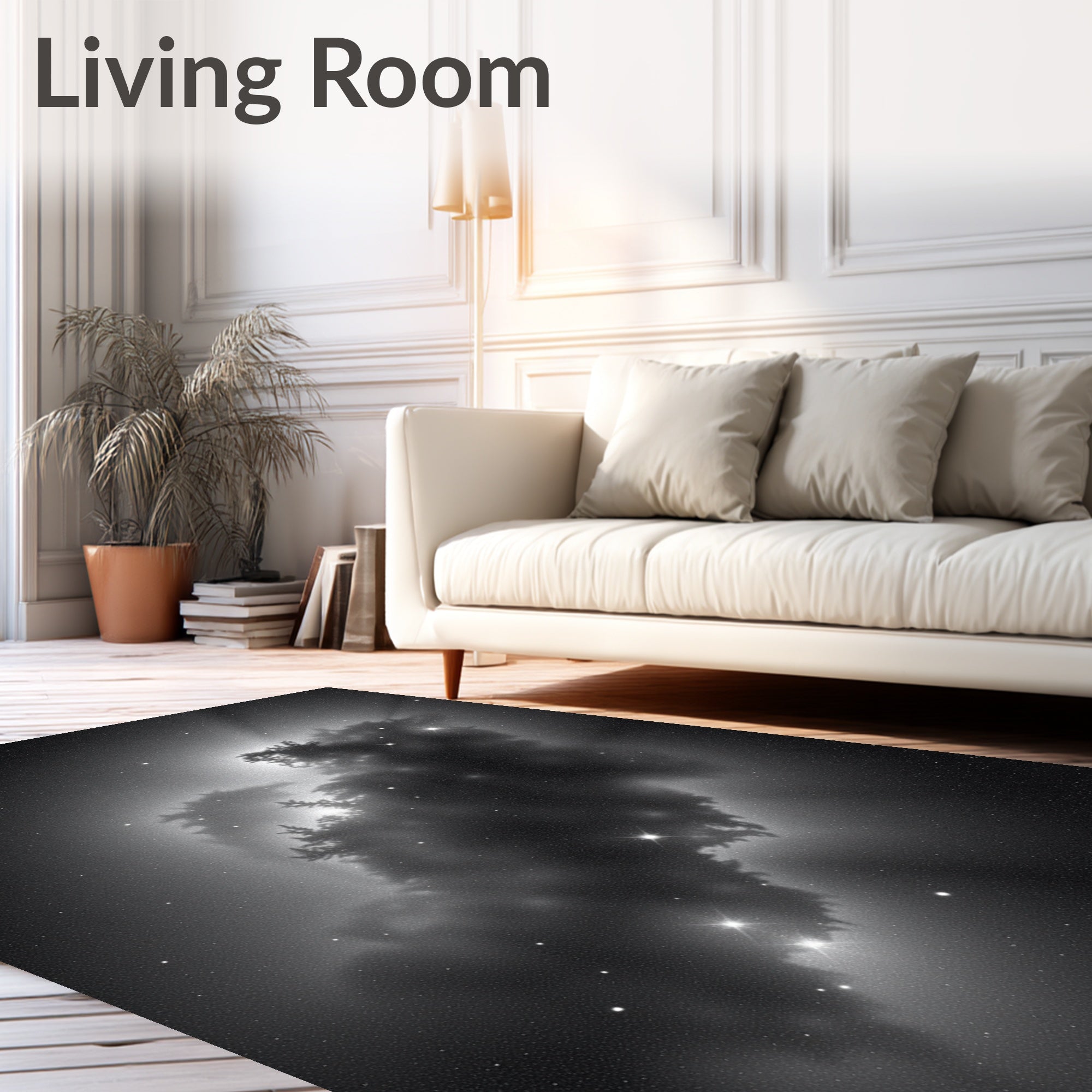 Cosmic Nebula with Starry Background Design Rug
