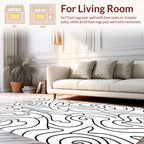 Abstract Curvy Line Art Design Rug