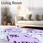 Whimsical Abstract Swirls Pattern Rug